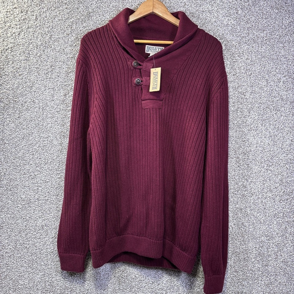 Duluth Trading Co Sweater Women' XLT Red High Neck Infantry Cotton Wool Pullover